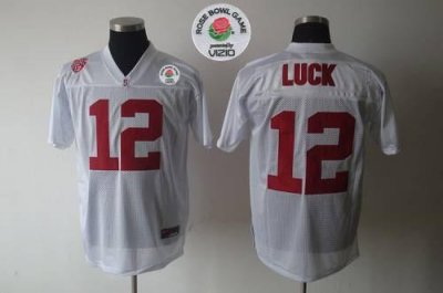 Jerseys Factory Cheap Cardinal #12 Andrew Luck White Rose Bowl G