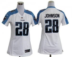 Jerseys Factory Cheap Nike Titans #28 Chris Johnson White Women'
