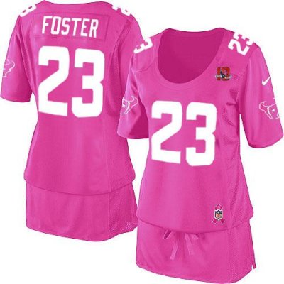 Jerseys Factory Cheap Nike Texans #23 Arian Foster Pink With 10T