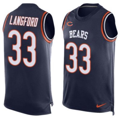 Jerseys Factory Cheap Nike Bears #33 Jeremy Langford Navy Blue T