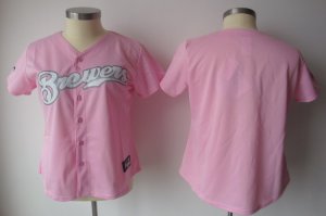 Jerseys Factory Cheap Brewers Blank Pink Lady Fashion Embroidere