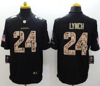 Jerseys Factory Cheap Nike Seahawks #24 Marshawn Lynch Black Men