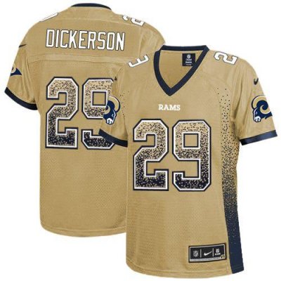 Jerseys Factory Cheap Nike Rams #29 Eric Dickerson Gold Women's