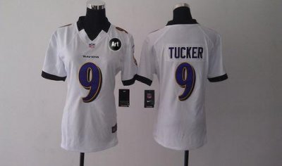 Jerseys Factory Cheap Nike Ravens #9 Justin Tucker White With Ar