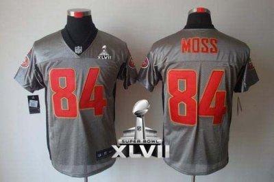 Jerseys Factory Cheap Nike 49ers #84 Randy Moss Grey Shadow Supe