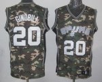 Jerseys Factory Cheap Spurs #20 Manu Ginobili Camo Stealth Colle