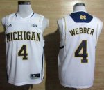 Jerseys Factory Cheap Wolverines #4 Chris Webber White Basketbal