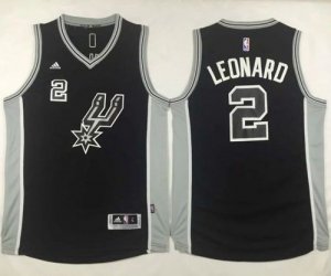 Jerseys Factory Cheap Spurs #2 Kawhi Leonard Black New Road Stit