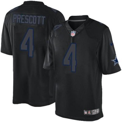 Jerseys Factory Cheap Nike Cowboys #4 Dak Prescott Black Men's S