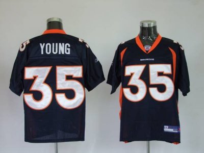 Jerseys Factory Cheap Broncos #35 Selvin Young Blue Stitched NFL