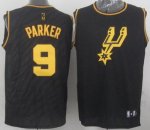 Jerseys Factory Cheap Spurs #9 Tony Parker Black Precious Metals