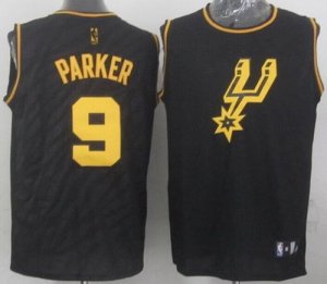 Jerseys Factory Cheap Spurs #9 Tony Parker Black Precious Metals