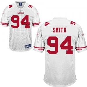 Jerseys Factory Cheap 49ers #94 Justin Smith White Stitched NFL