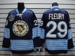 Jerseys Factory Cheap Penguins #29 Andre Fleury Embroidered Dark