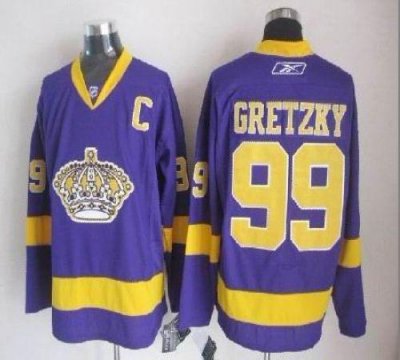 Jerseys Factory Cheap Kings #99 Wayne Gretzky Purple Embroidered