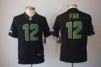 Jerseys Factory Cheap Nike Seahawks #12 Fan Black Impact Youth E