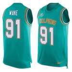 Jerseys Factory Cheap Nike Dolphins #91 Cameron Wake Aqua Green
