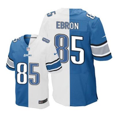 Jerseys Factory Cheap Nike Lions #85 Eric Ebron Blue/White Men's