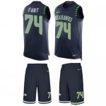 Jerseys Factory Cheap Nike Seahawks #74 George Fant Steel Blue T