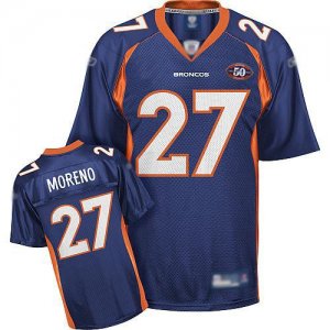 Jerseys Factory Cheap Broncos #27 Knowshon Moreno Blue Team 50th