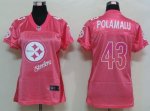 Jerseys Factory Cheap Nike Steelers #43 Troy Polamalu Pink Women