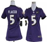 Jerseys Factory Cheap Nike Ravens #5 Joe Flacco Purple Team Colo
