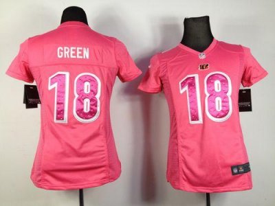 Jerseys Factory Cheap Nike Bengals #18 A.J. Green Pink Sweethear