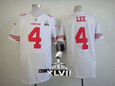 Jerseys Factory Cheap Nike 49ers #4 Andy Lee White Super Bowl XL