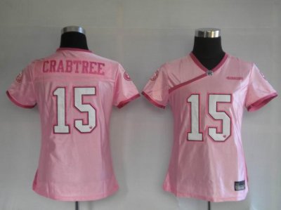 Jerseys Factory Cheap 49ers Michael Crabtree #15 Pink Women's Be