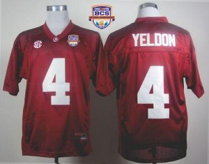 Jerseys Factory Cheap Crimson Tide #4 T.J Yeldon Red 2013 BCS Na