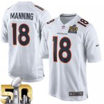 Jerseys Factory Cheap Nike Broncos #18 Peyton Manning White Supe
