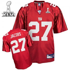Jerseys Factory Cheap Giants #27 Brandon Jacobs Red Super Bowl X