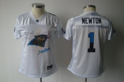 Jerseys Factory Cheap Panthers #1 Cam Newton White 2011 Women's