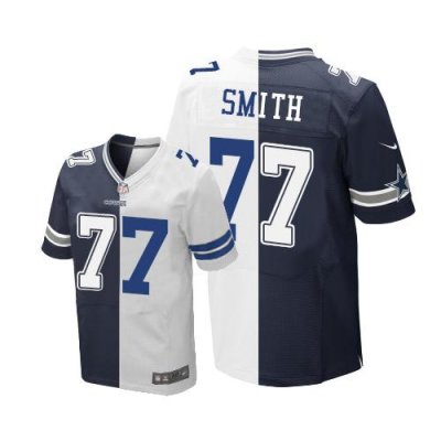Jerseys Factory Cheap Nike Cowboys #77 Tyron Smith Navy Blue/Whi