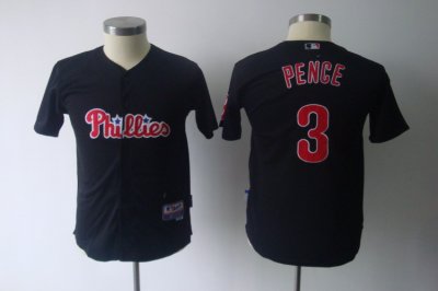 Jerseys Factory Cheap Phillies #3 Hunter Pence Black Embroidered
