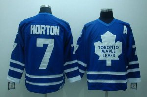 Jerseys Factory Cheap Maple Leafs #7 Tim Horton Embroidered Blue