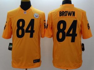 Jerseys Factory Cheap Nike Steelers #84 Antonio Brown Gold Men's