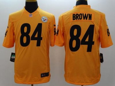 Jerseys Factory Cheap Nike Steelers #84 Antonio Brown Gold Men's