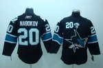 Jerseys Factory Cheap Sharks #20 Evgeni Nabokov Embroidered Blac