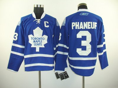 Jerseys Factory Cheap Maple Leafs #3 Dion Phaneuf Embroidered Bl