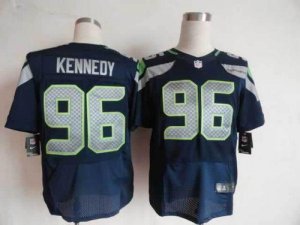 Jerseys Factory Cheap Nike Seahawks #96 Cortez Kennedy Steel Blu