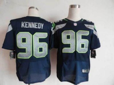 Jerseys Factory Cheap Nike Seahawks #96 Cortez Kennedy Steel Blu