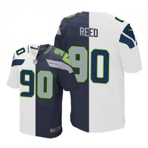 Jerseys Factory Cheap Nike Seahawks #90 Jarran Reed White/Steel