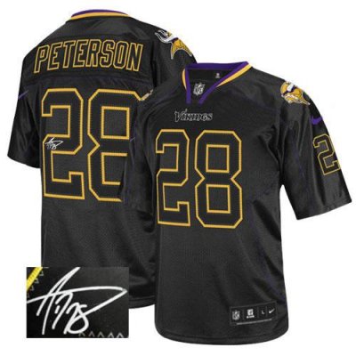 Jerseys Factory Cheap Nike Vikings #28 Adrian Peterson Lights Ou