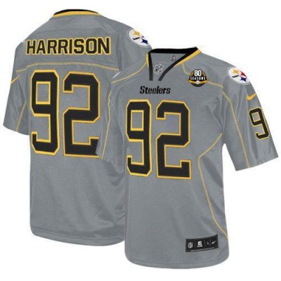 Jerseys Factory Cheap Nike Steelers #92 James Harrison Lights Ou