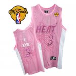 Jerseys Factory Cheap Heat #3 Dwyane Wade Finals Patch Pink Wome