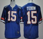 Jerseys Factory Cheap Gators #15 Tim Tebow Blue Pro Combat Embro