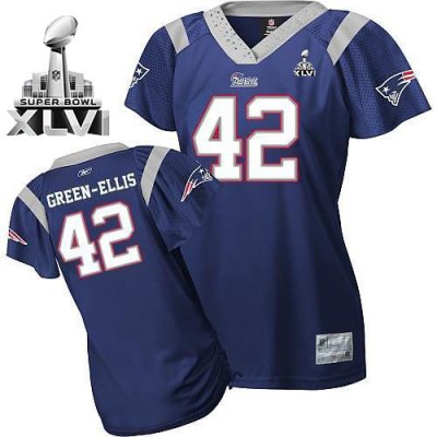 Jerseys Factory Cheap Patriots #42 Green-Ellis Blue Women's Fiel