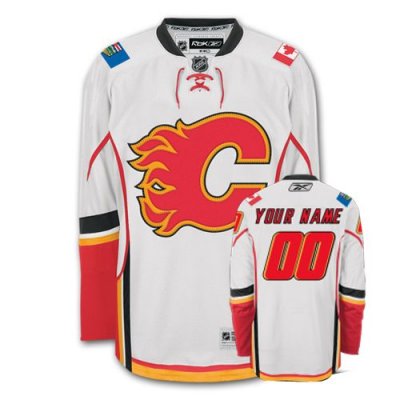 Jerseys Factory Cheap Flames Personalized Authentic White NHL Je