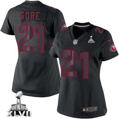 Jerseys Factory Cheap Nike 49ers #21 Frank Gore Black Impact Sup